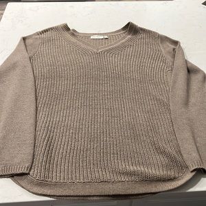 RD Style tan v-neck sweater